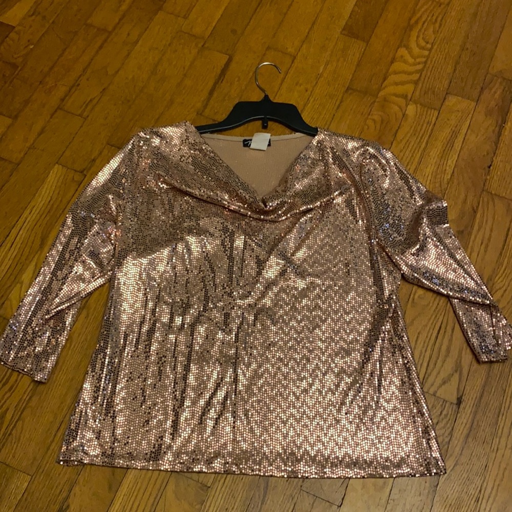 Prelude rose gold sequin blouse